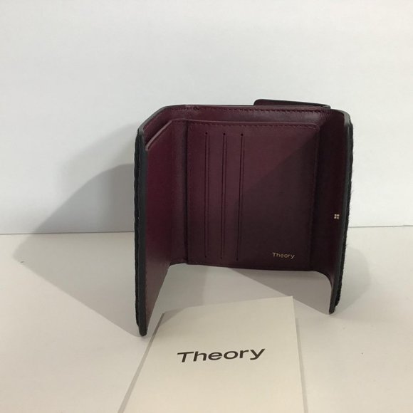 Theory Laleh Calf Hair Black Wallet